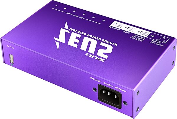 NUX Zeus 10-Port Isolated DC Power Supply, New, Angled Back