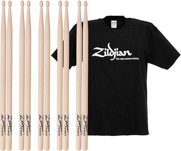 Zildjian 5B Wood Tip Drumsticks, pack