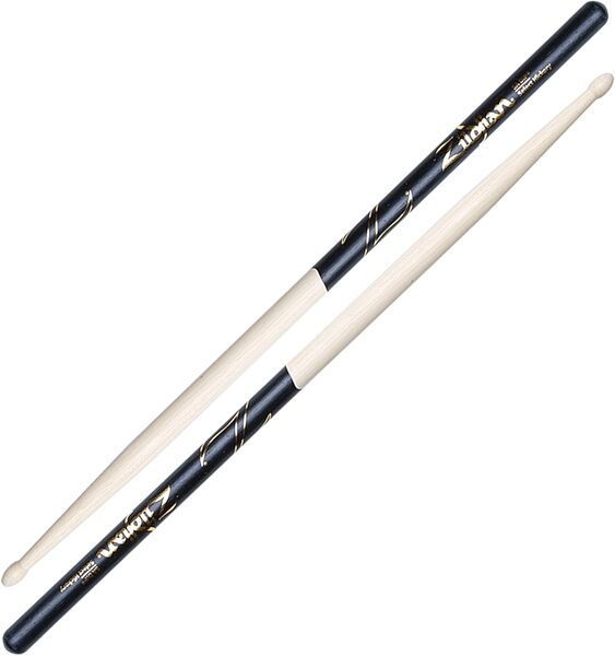 Zildjian Black DIP Drumsticks, Natural, 5A, Wood Tip, Pair, Action Position Back