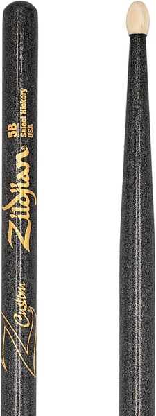 Zildjian Z Custom Limited Edition Drumsticks, Black Chroma, 5B, Wood Tip, Pair, Action Position Back