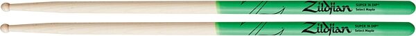 Zildjian Super 7A Maple Green DIP Drumsticks, New, Action Position Back