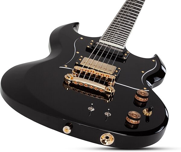Schecter ZV-H6LLYW66D-S Zacky Vengeance Electric Guitar, Gloss Black, Action Position Back