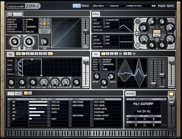 Cakewalk Z3TA Plus 2 Software Synthesizer, Screenshot 2