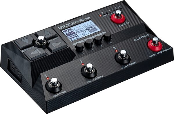 Zoom B2 Four Bass Effects and Amp Emulator Pedal, New, Action Position Back