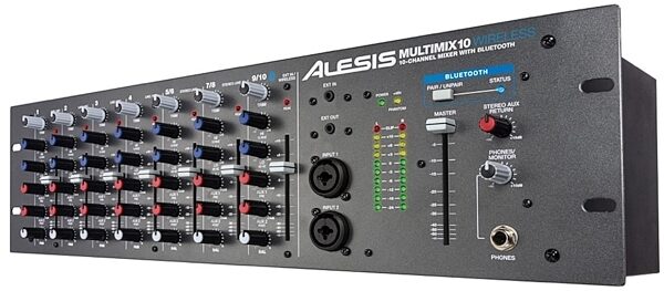Alesis MultiMix 10 Wireless Bluetooth Mixer, 10-Channel, Angle