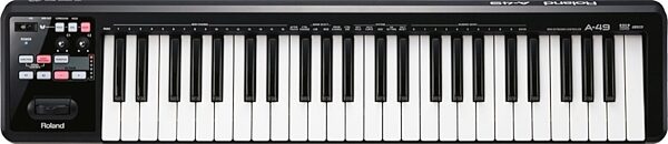 Roland A-49 USB MIDI Keyboard Controller, 49-Key, Black, Black