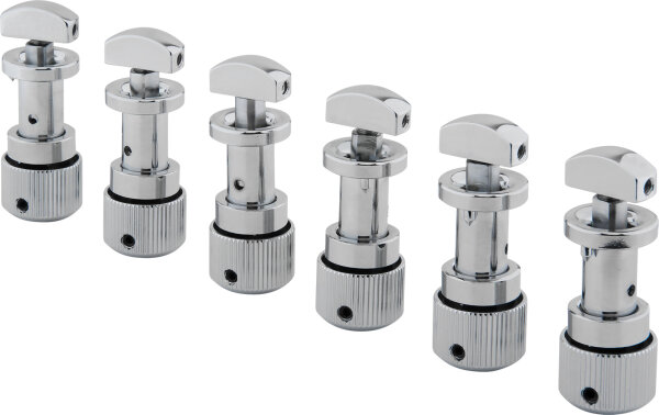 Steinberger Gearless Tuners, Chrome, Set of 6, Action Position Back