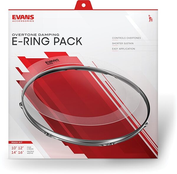 Evans E-Ring Rock Drumhead Pack, New, Action Position Back