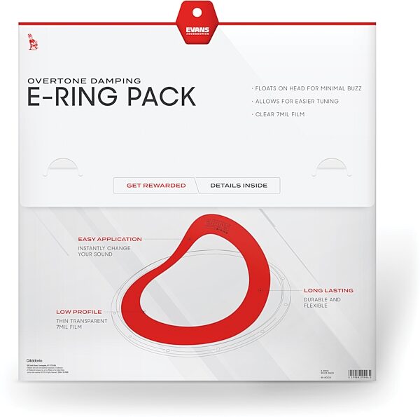 Evans E-Ring Rock Drumhead Pack, New, Action Position Back
