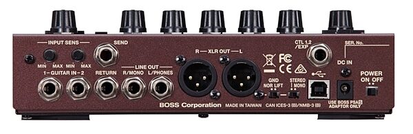 Boss AD-10 Acoustic Preamp Pedal, New, Rear