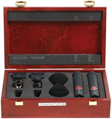 Neumann KM184 Cardioid Small-Diaphragm Condenser Microphone, Black Matte, Matched Pair, Matched Pair in Case