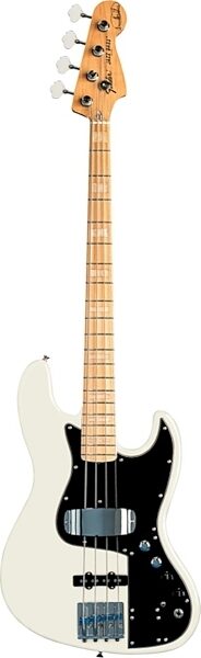 Fender Marcus Miller Jazz Electric Bass, with Maple Fingerboard and Gig Bag, Olympic White