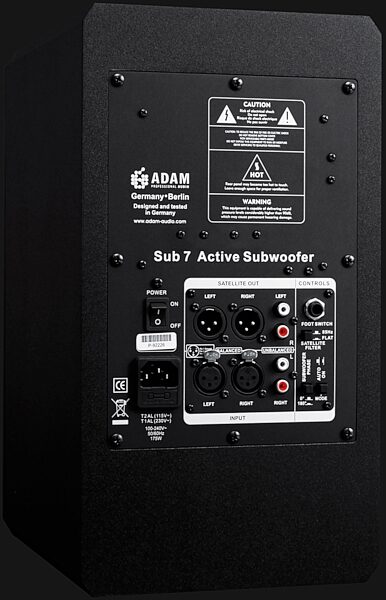 ADAM Sub7 Powered Studio Subwoofer, New, Rear