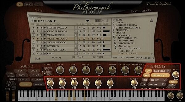 IK Multimedia Miroslav Philharmonik Software Synth, Effects Section
