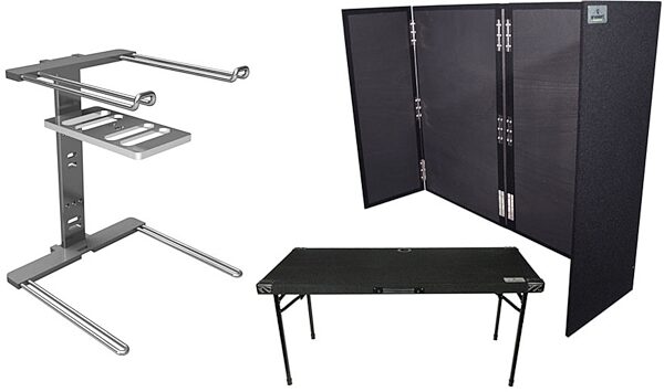 Grundorf DJ Table and Facade Package, with F4863 Facade and Stanton Uberstand Stand