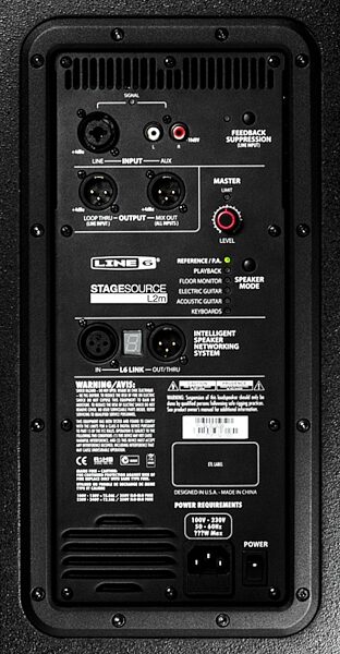 Line 6 StageSource L2m Powered PA Speaker (800 Watts, 1x10"), Rear