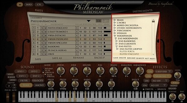 IK Multimedia Miroslav Philharmonik Software Synth, Instrument Browser
