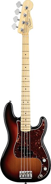 Fender American Standard Precision Electric Bass, Maple Fingerboard with Case, 3-Color Sunburst