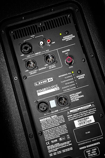 Line 6 StageSource L2t Powered PA Speaker (800 Watts, 1x10"), Rear