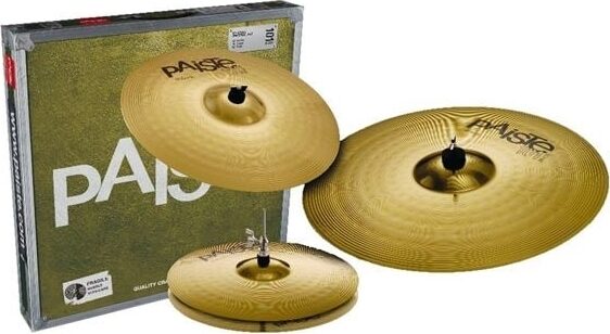 Paiste 101 Brass Universal Cymbal Set, 14 inch Hats, 20 inch Ride, and 16 inch Crash, Main
