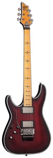 Schecter Hellraiser Extreme C1 FR Left-Handed Electric Guitar, with Maple Fingerboard, Crimson Red Burst