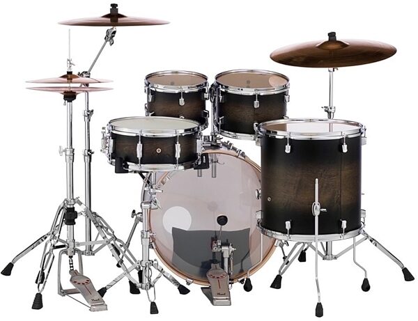 Pearl DM925S Decade Maple Drum Shell Kit, 5-Piece, Satin Black Burst, Satin Black Burst Back
