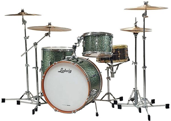 Ludwig LR322FX Club Date Fab 3 Drum Shell Kit, 3-Piece, Olive Sparkle
