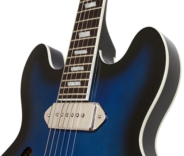Epiphone Limited Edition Gary Clark Jr Blak and Blu Casino Electric Guitar with Bigsby Tremolo, Pickups