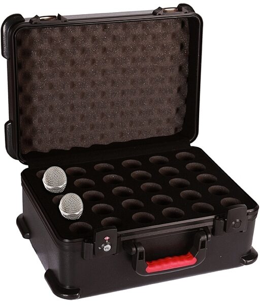 Gator GM30TSA ATA Molded Microphone Case with Drops for 30 Microphones, Closeup