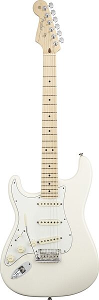 Fender American Standard Stratocaster Left-Handed Electric Guitar, with Maple Fingerboard and Case, Olympic White