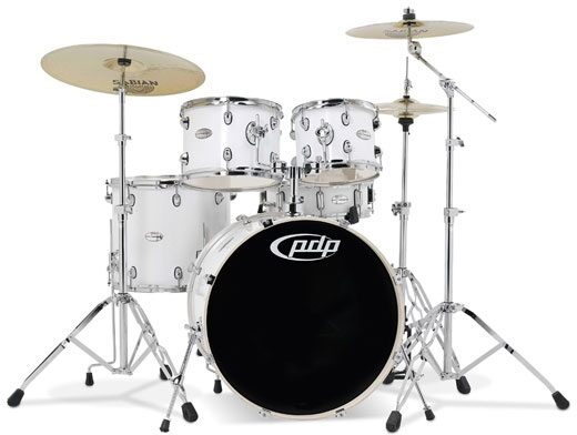 Pacific Drums PDMA22K8 Mainstage Complete Drum Kit, 5-Piece, White