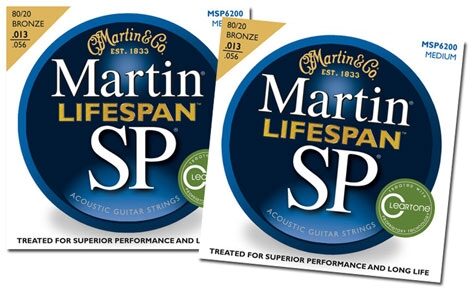 Martin SP Lifespan 80/20 Bronze Acoustic Guitar Strings, 2-Pack