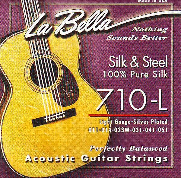 La Bella Silk and Steel Acoustic Guitar Strings, Light