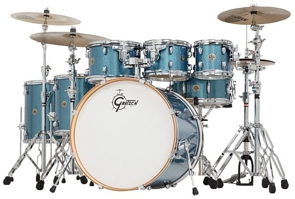 Gretsch CM1E826 Catalina Maple Drum Shell Kit, 7-Piece, Aqua Sparkle