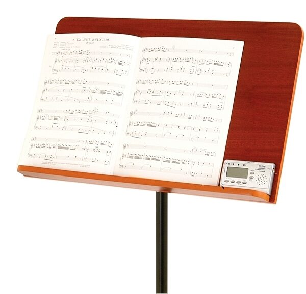 On-Stage SM7312W Conductor Stand with Wide Wooden Bookplate, New, Closeup
