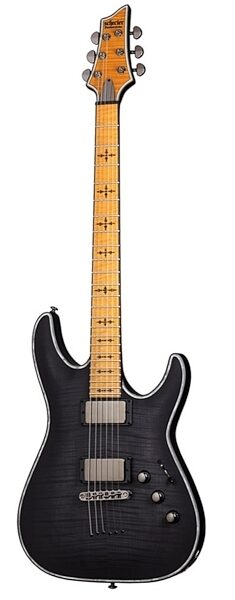 Schecter Hellraiser C-1 Extreme Electric Guitar, See Thru Satin Black with Maple Neck