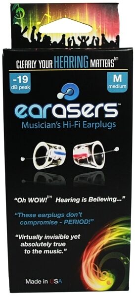 EARasers M1 Musicians Ear Plugs, Package