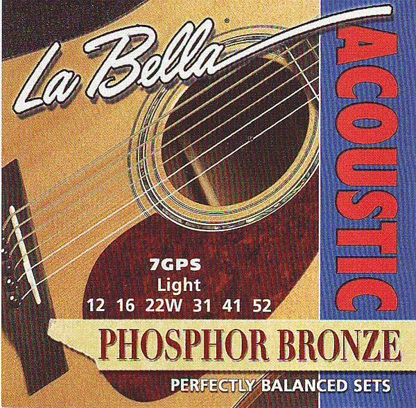 La Bella Phosphor Bronze Acoustic Guitar Strings, Light