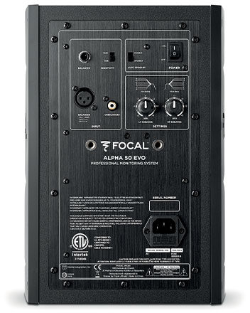 Focal Alpha 50 EVO Powered Studio Monitor, Black, Single Speaker, USED, Blemished, Rear