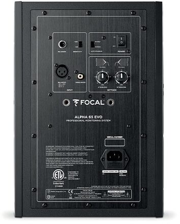 Focal Alpha 65 EVO Powered Studio Monitor, Black, Single Speaker, Rear