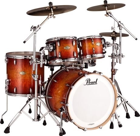 Pearl MCX924X Maple Drum Shell Kit, 4-Piece, Quilted Bubinga Sunburst