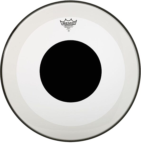 Remo Powerstroke 3 Clear Black Dot Bass Drumhead, 22 inch, 22 Inch
