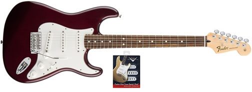 Fender Standard Stratocaster Rosewood Electric Guitar and Texas Special Pickup Set, Midnight Wine