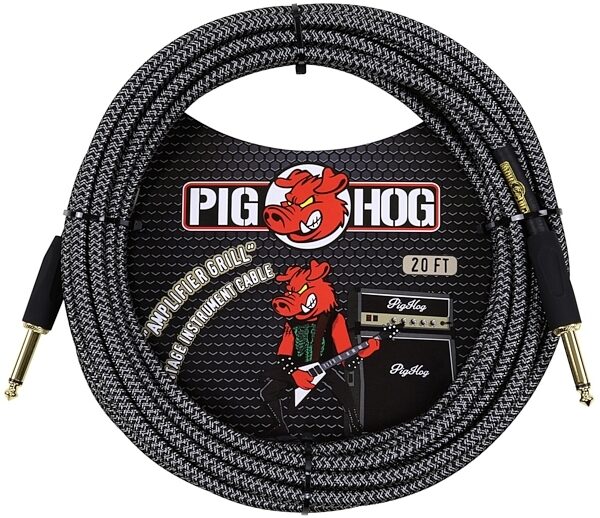 Pig Hog Vintage Series Instrument Cable, 1/4" Straight to 1/4" Straight, Amp Grill, 20 foot, Main