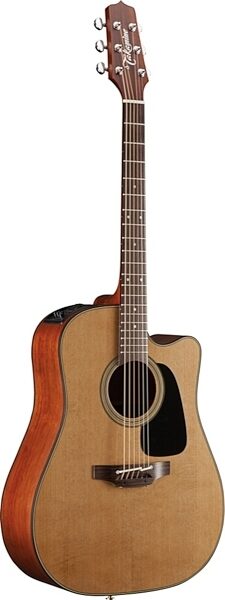 Takamine P1DC Dreadnought Acoustic-Electric Guitar (with Case), Angle