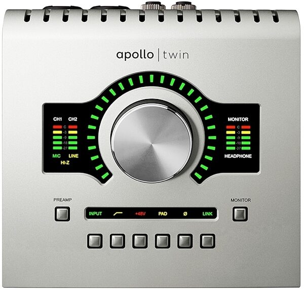 Universal Audio Apollo Twin USB Duo Audio Interface (Windows), Heritage Edition: Includes 5 extra UAD plug-in collections, Top