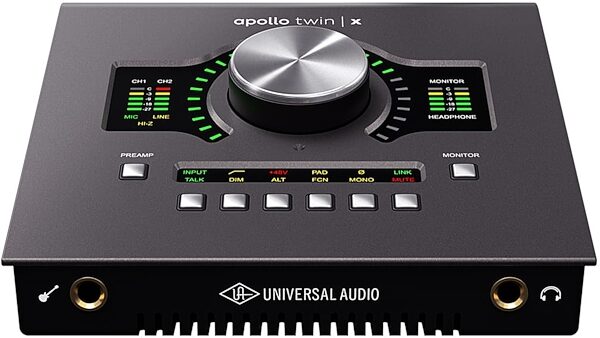Universal Audio Apollo Twin X Duo Thunderbolt 3 Audio Interface, Heritage Edition: Includes premium suite of 5 UAD plug-in titles valued at $1,345, Front