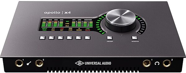 Universal Audio Apollo X4 Thunderbolt 3 Audio Interface, Heritage Edition: includes 10 extra UAD plug-in collections, Front