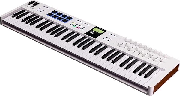 Arturia KeyLab Essential 61 MK3 MIDI Keyboard Controller, 61-Key, White, Angle