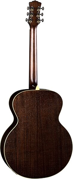 Luna Art Distressed Vintage Jumbo Acoustic-Electric Guitar, Main with head Back